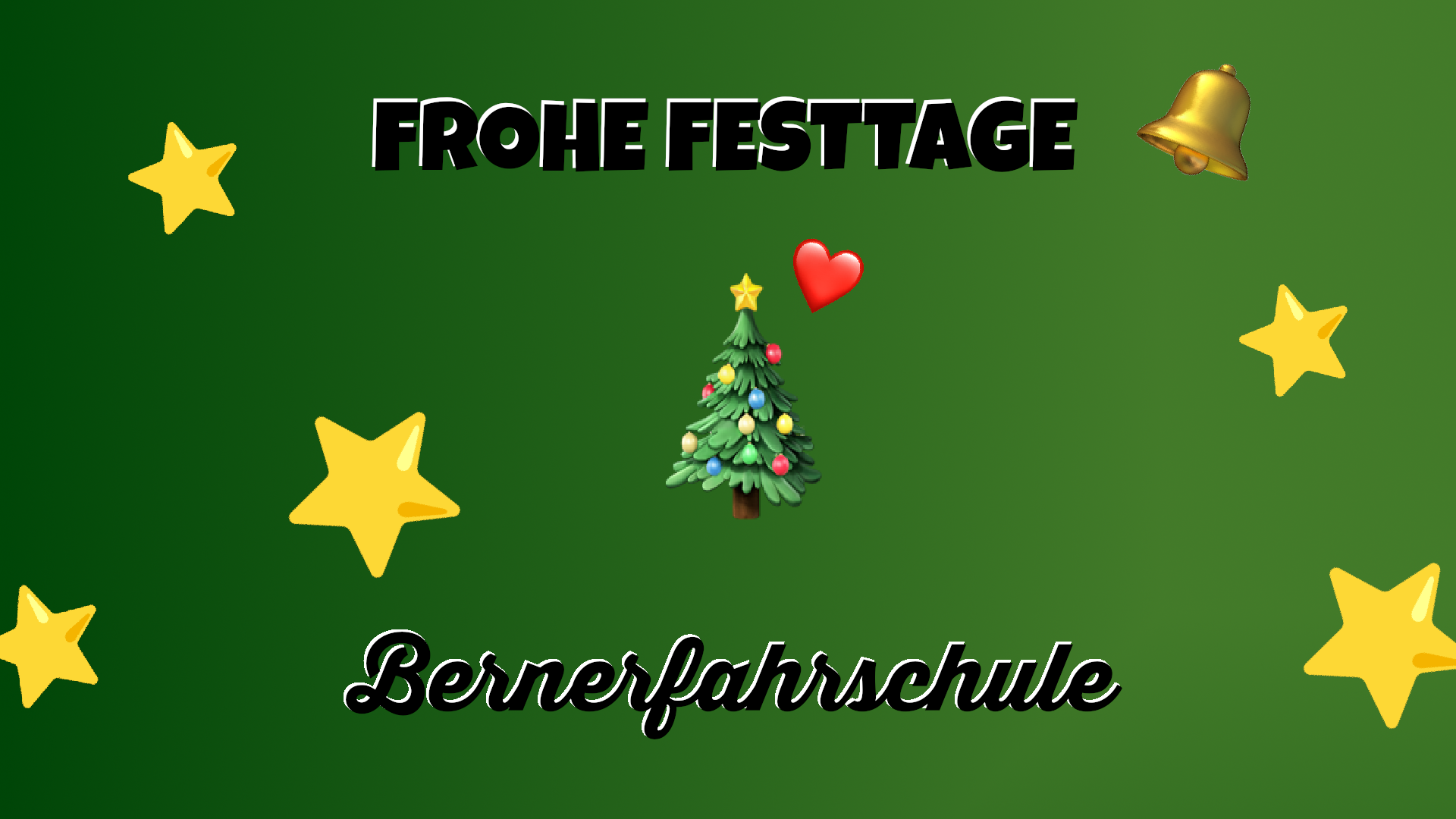 Banner mit frohen Festtagswünschen für unsere Fahrschüler.